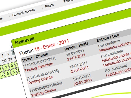 Central de reservas online ALO. Gestión de disponibilidad