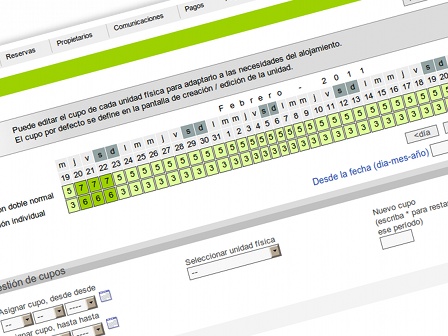 Central de reservas online ALO. Gestión de cupos